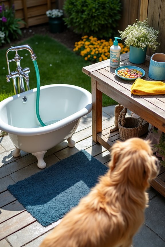 outdoor dog bathing station