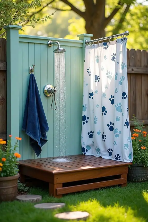 outdoor dog shower station