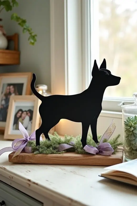 personalized dog silhouette decor