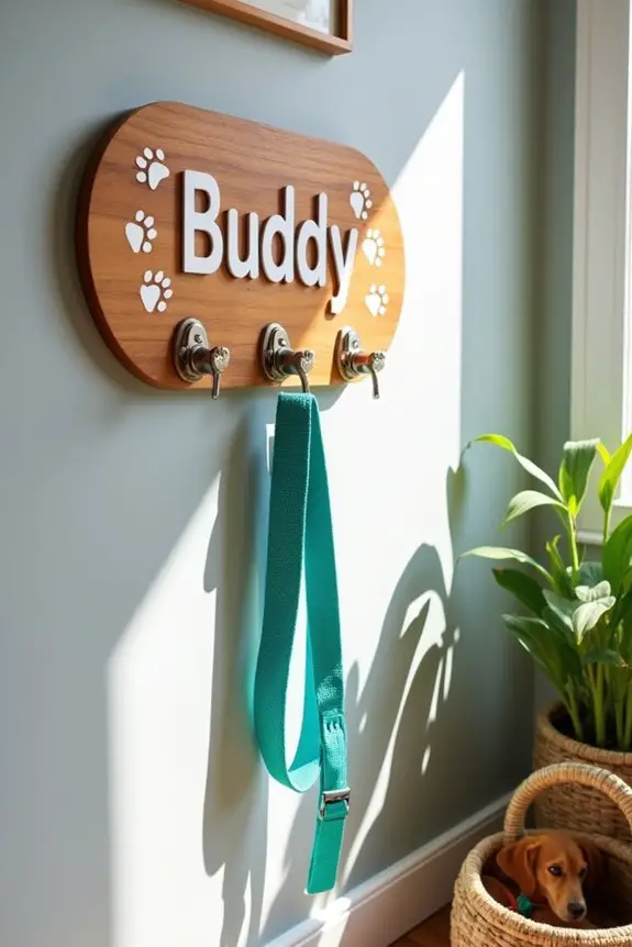 personalized leash holder decor