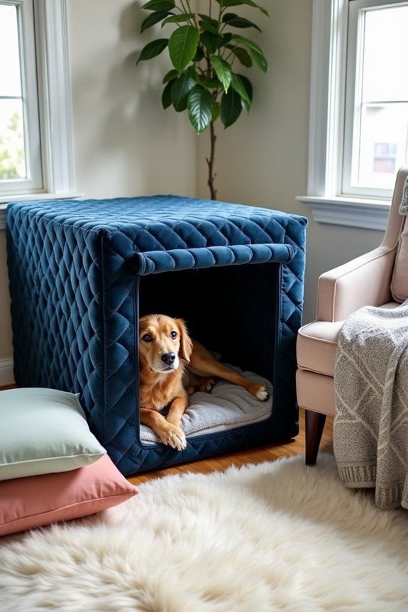 quilted velvet crate cover