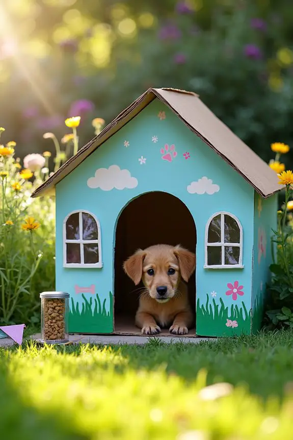 recycled cardboard dog house