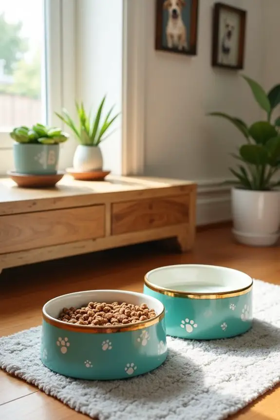 stylish ceramic dog bowls