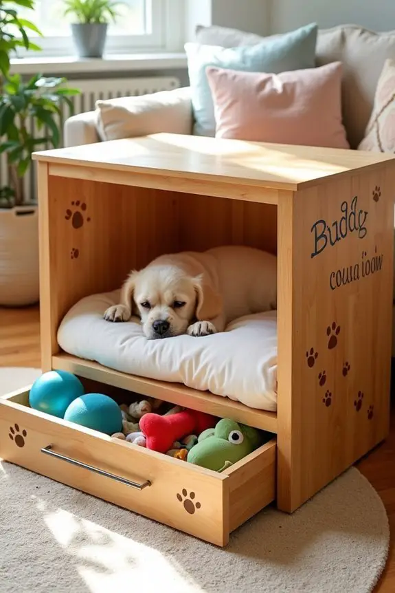 stylish wooden crate storage