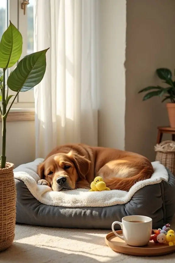 warm cozy dog bed