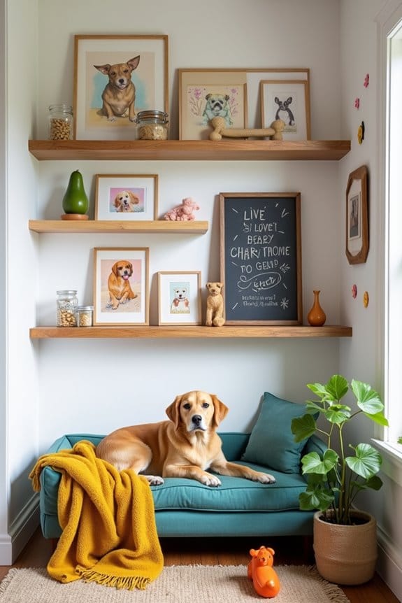 artistic dog themed wall decor