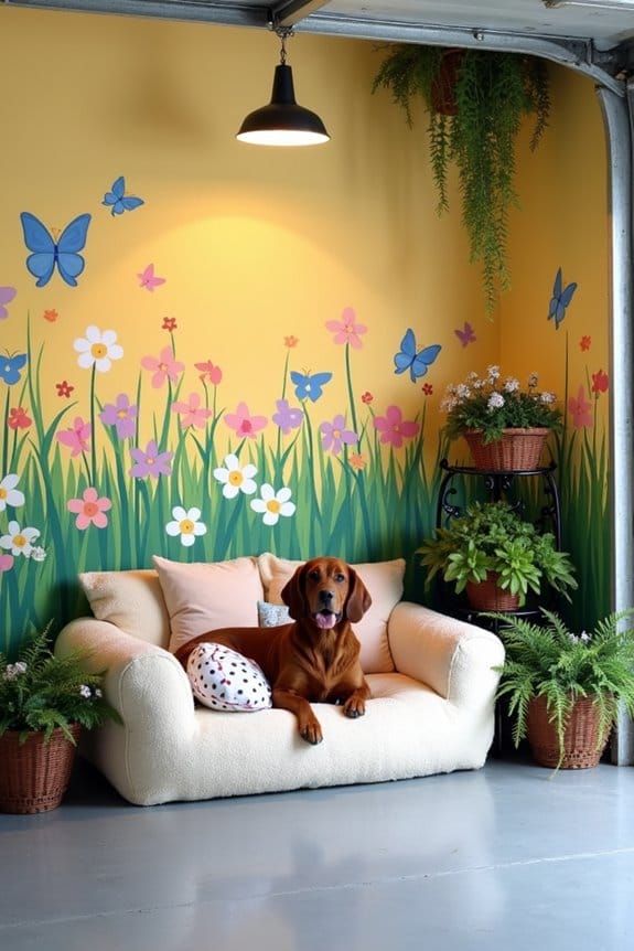 colorful mural cozy corner