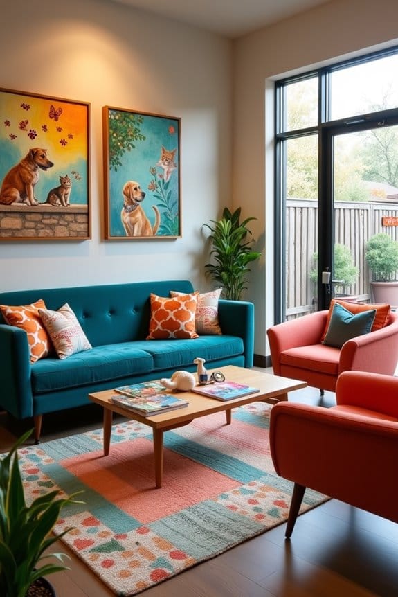 colorful pet themed decor