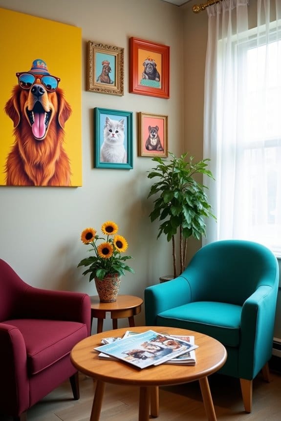 colorful pet themed wall art