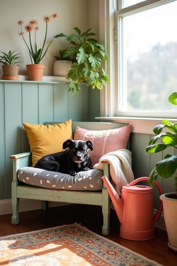 cozy cushioned dog nook