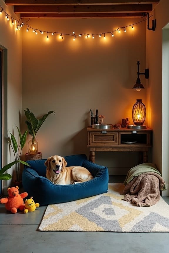 cozy dog area lighting