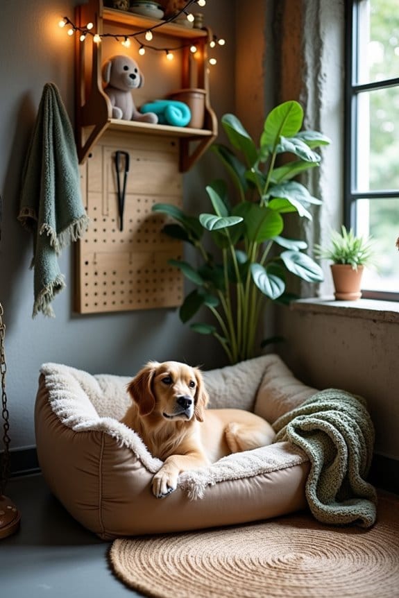 cozy dog bedding arrangement