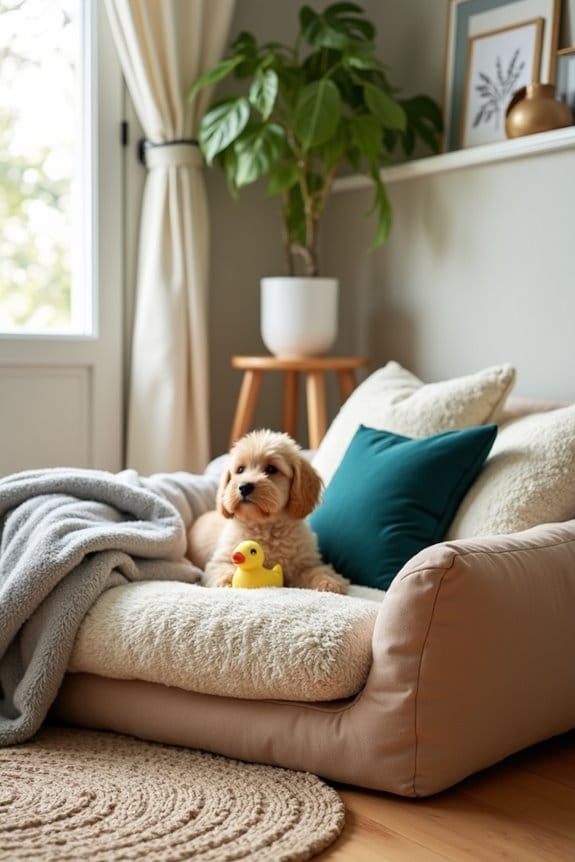 cozy dog bedding arrangement
