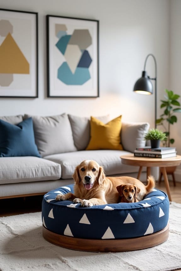 cozy geometric dog beds