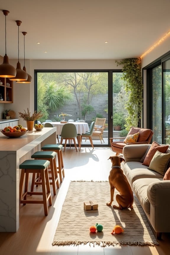 cozy open concept living spaces