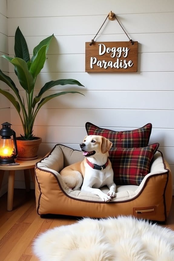 cozy outdoor inspired dog decor