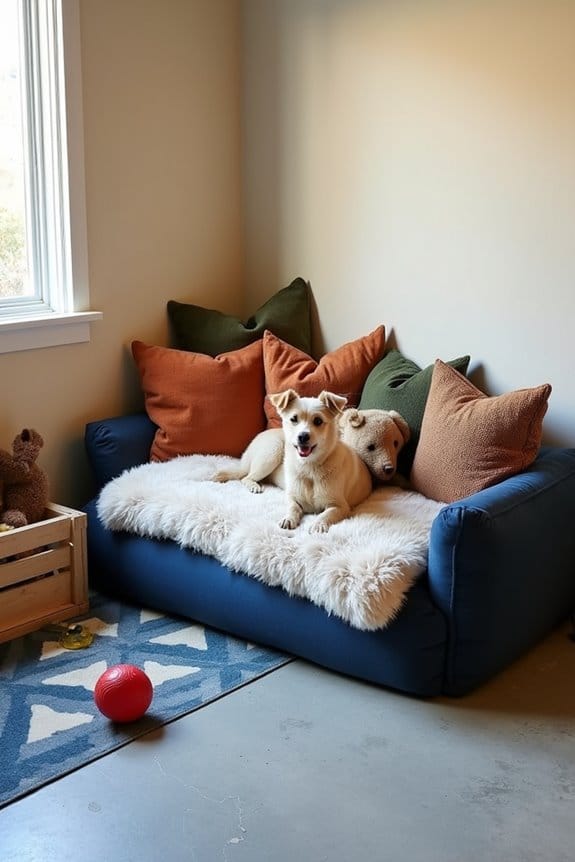 cozy padded dog beds