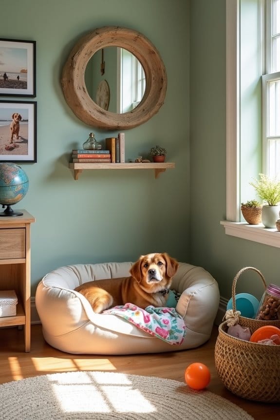cozy themed dog decor