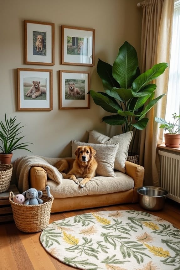 cozy themed dog decor
