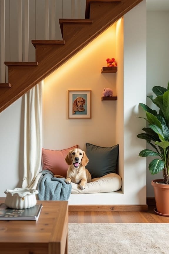 cozy under stair pet retreat