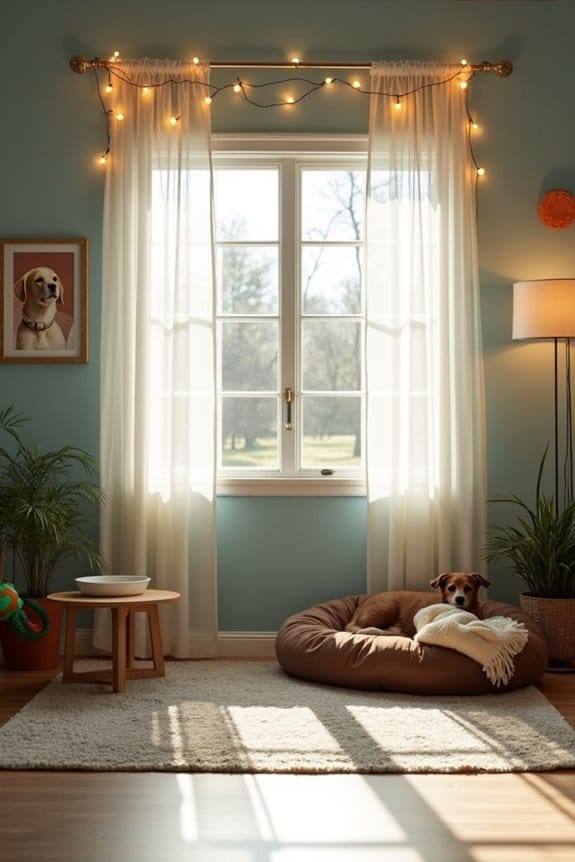 cozy well lit dog corner