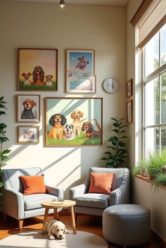 dog cafe wall art