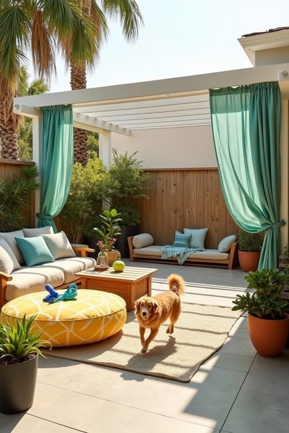 happy dogs on patios