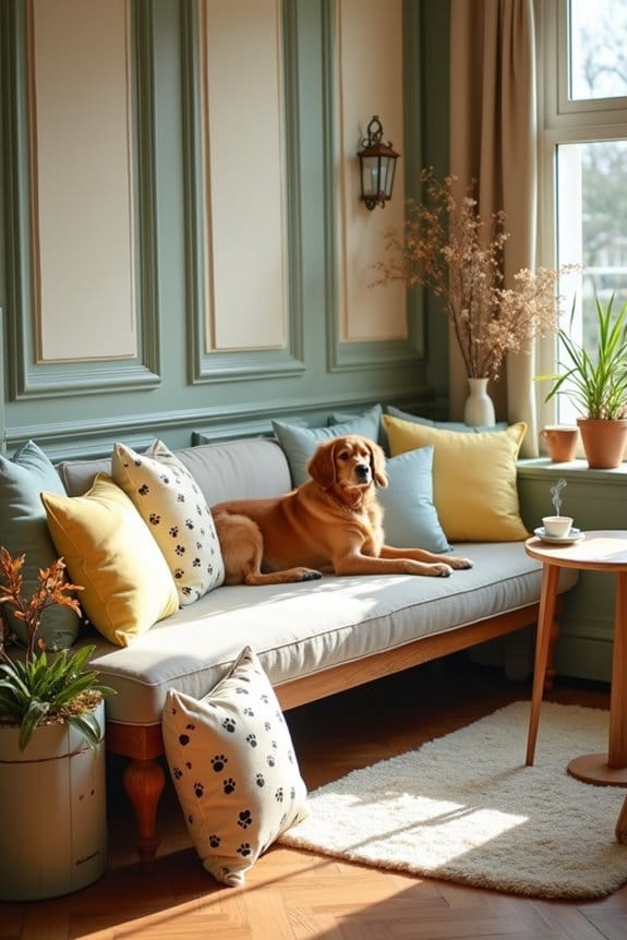 paw print cushions enhance comfort