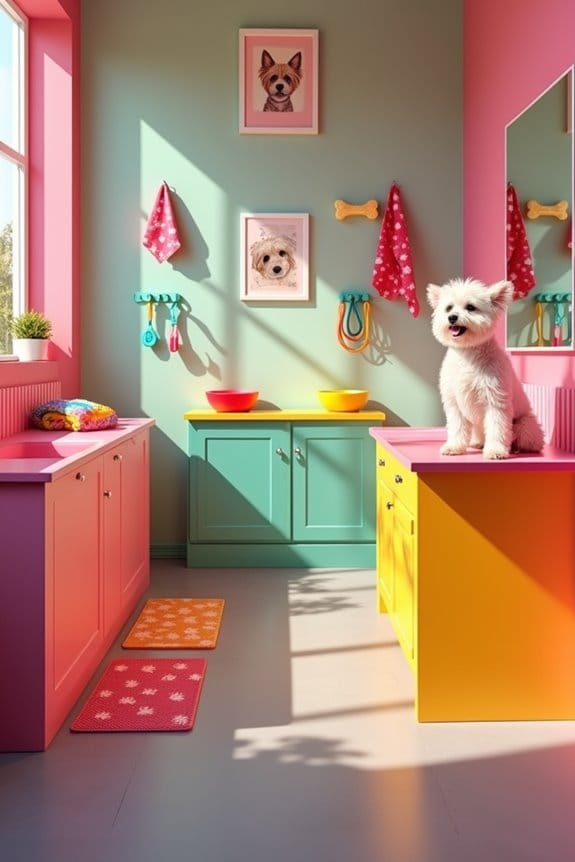 pet friendly colorful salon fixtures
