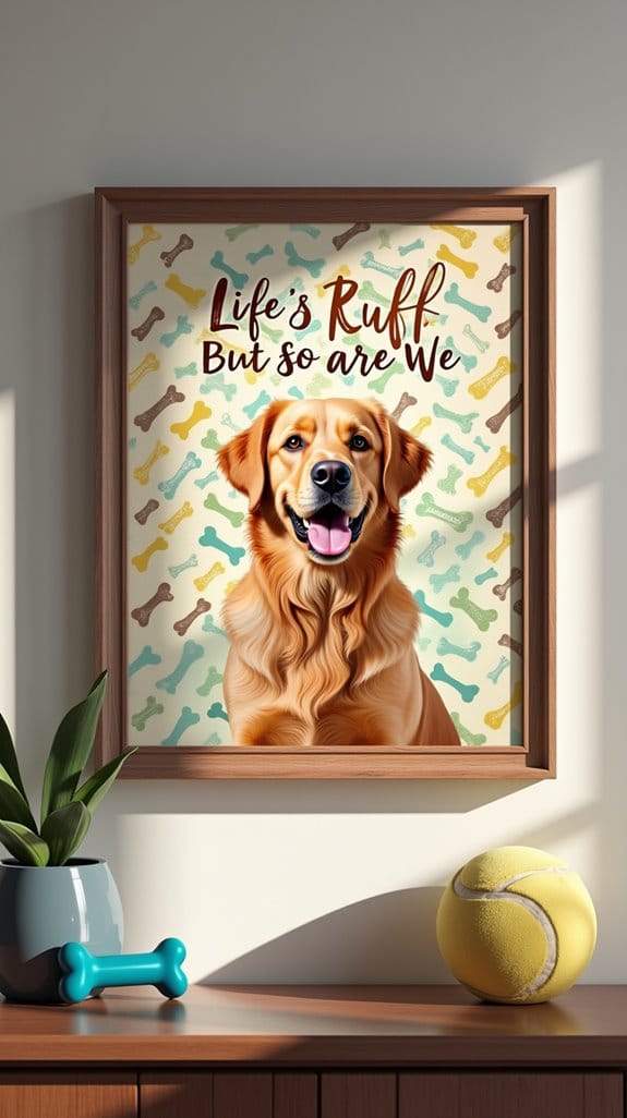 playful dog bone artwork