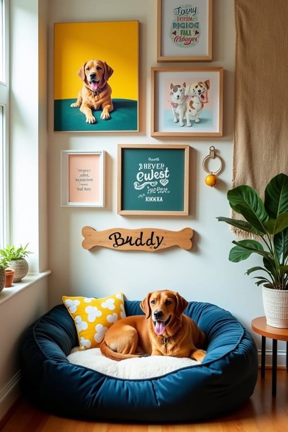 playful dog themed wall art