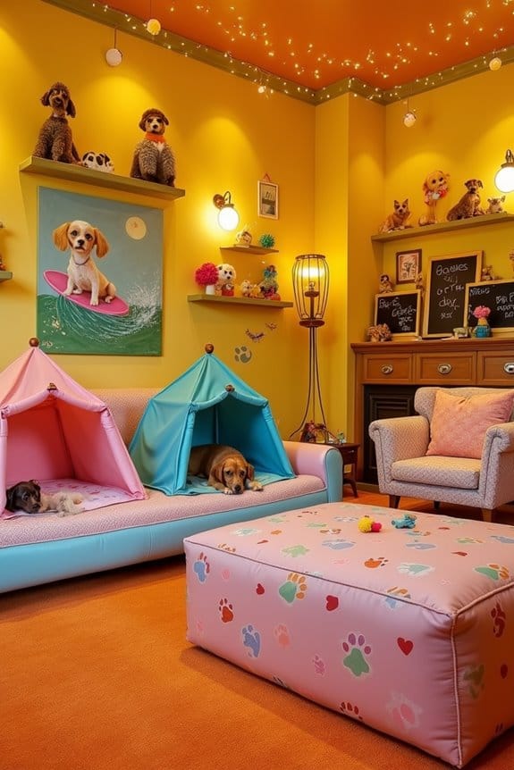 playful thematic dog decor