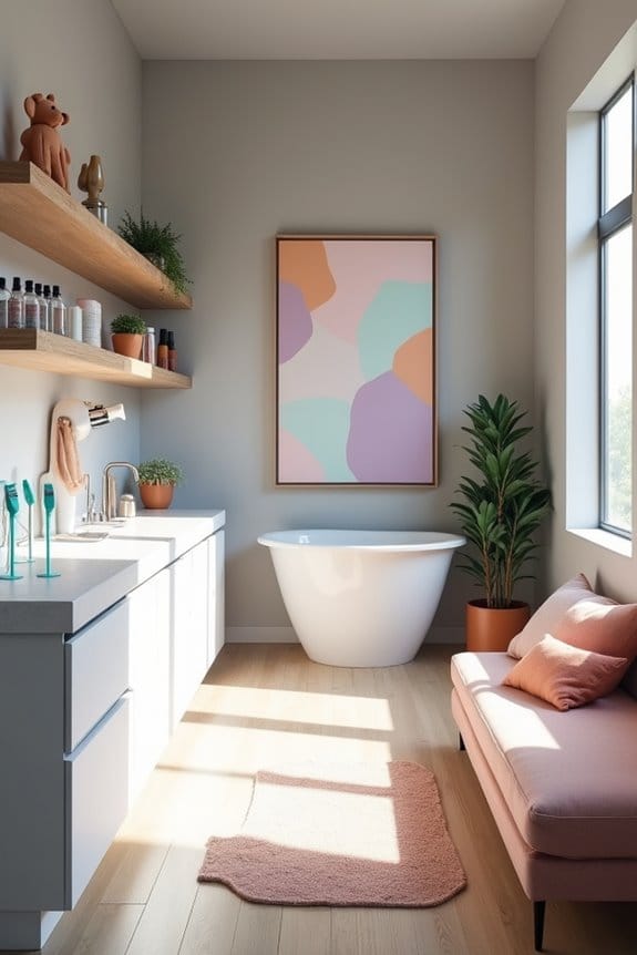 sleek functional grooming countertops