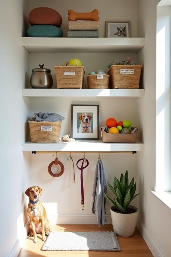 stylish dog closet organization