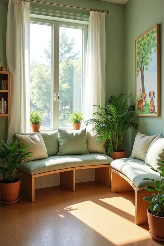 sustainable cozy waiting area