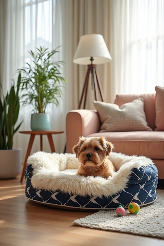 textured stylish cozy dog bed