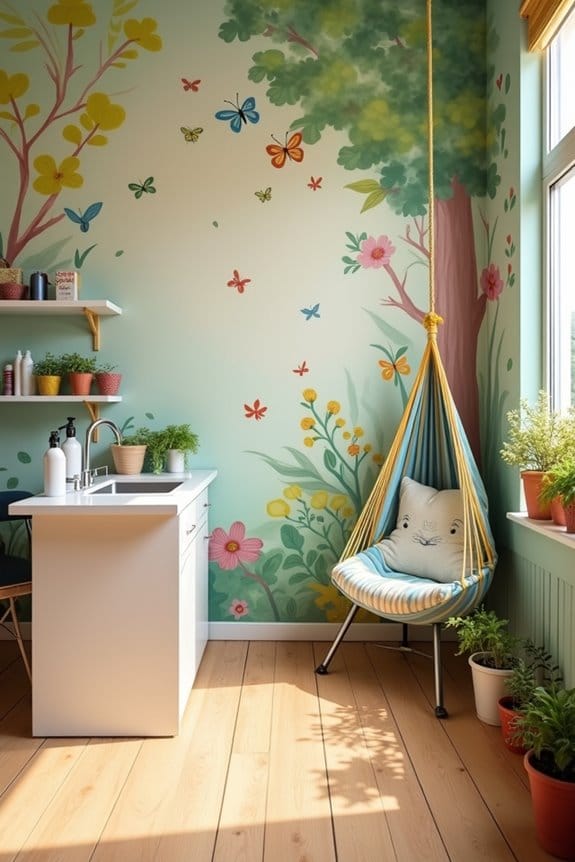 thematic wall murals enhance ambiance