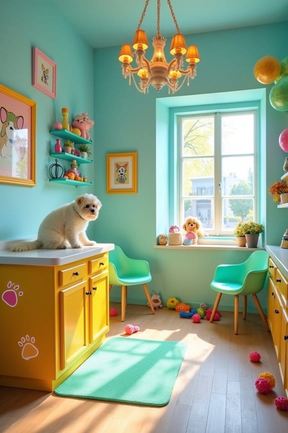 vibrant playful grooming stations