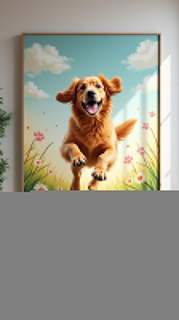 whimsical dog themed artwork textures