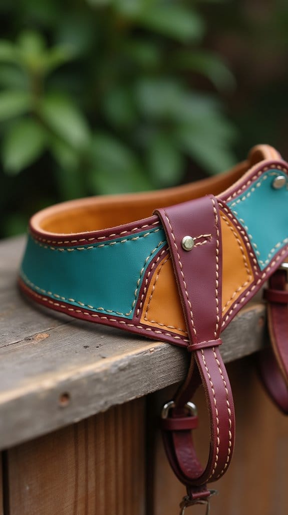 bold color blocked leather harness