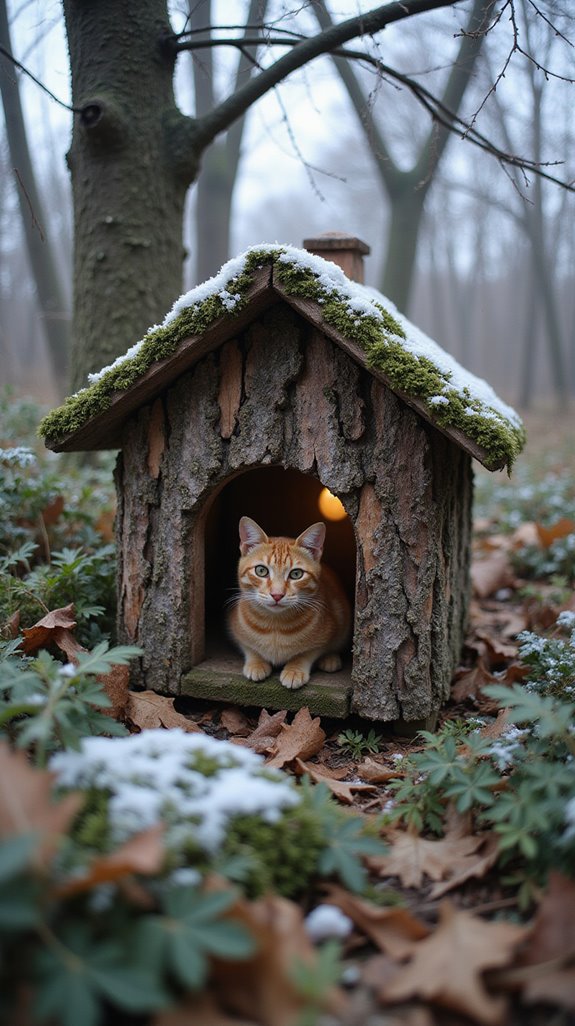 camouflaged cat house construction