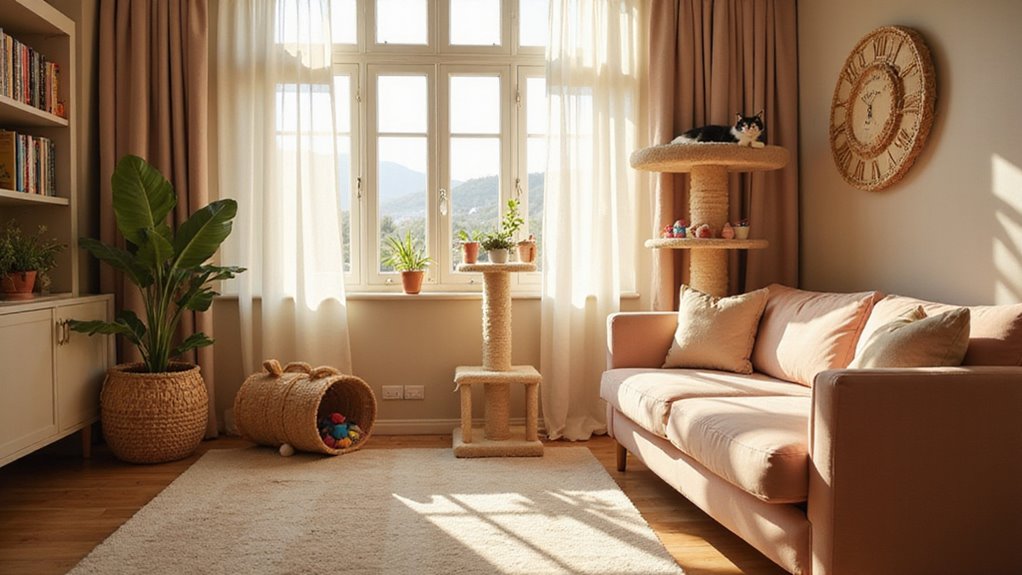 cat friendly living room designs