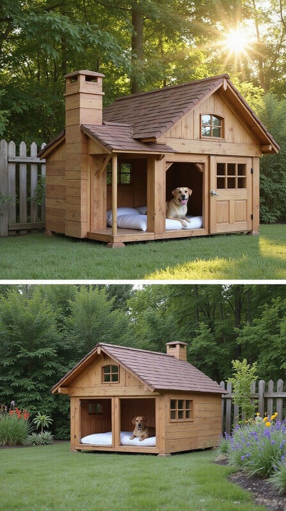 charming wooden dog den