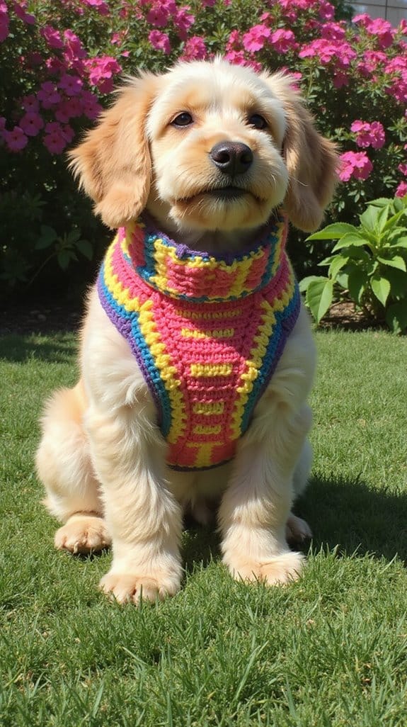 colorful stripes dog harness