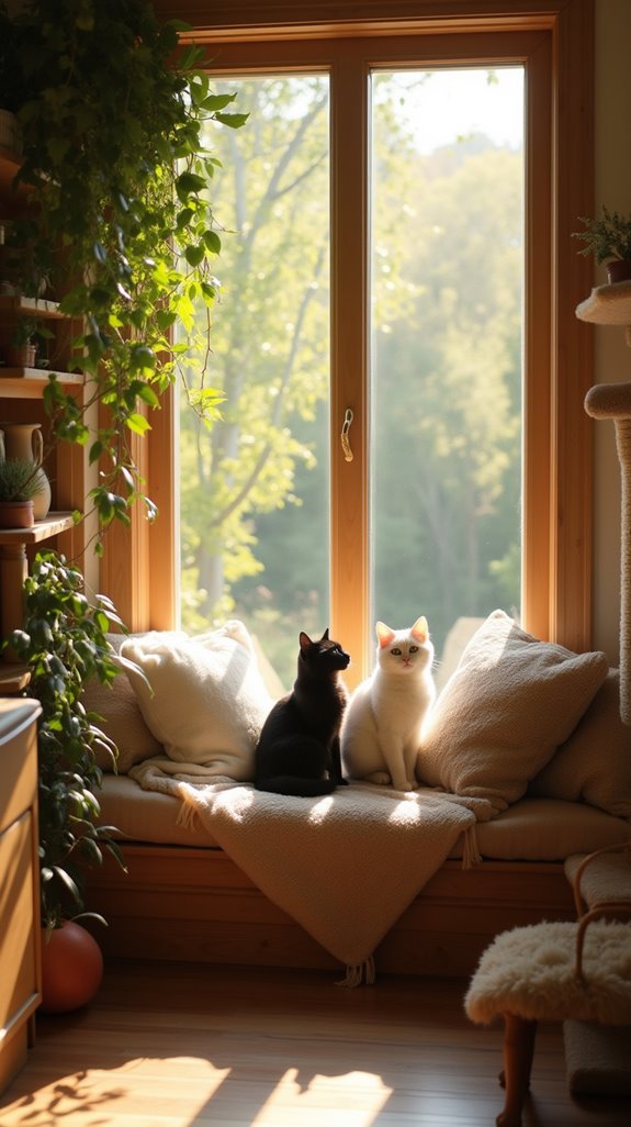 cozy cat window perch