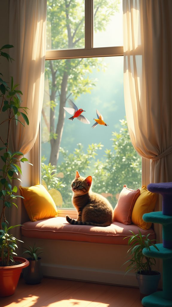 cozy cat window perch