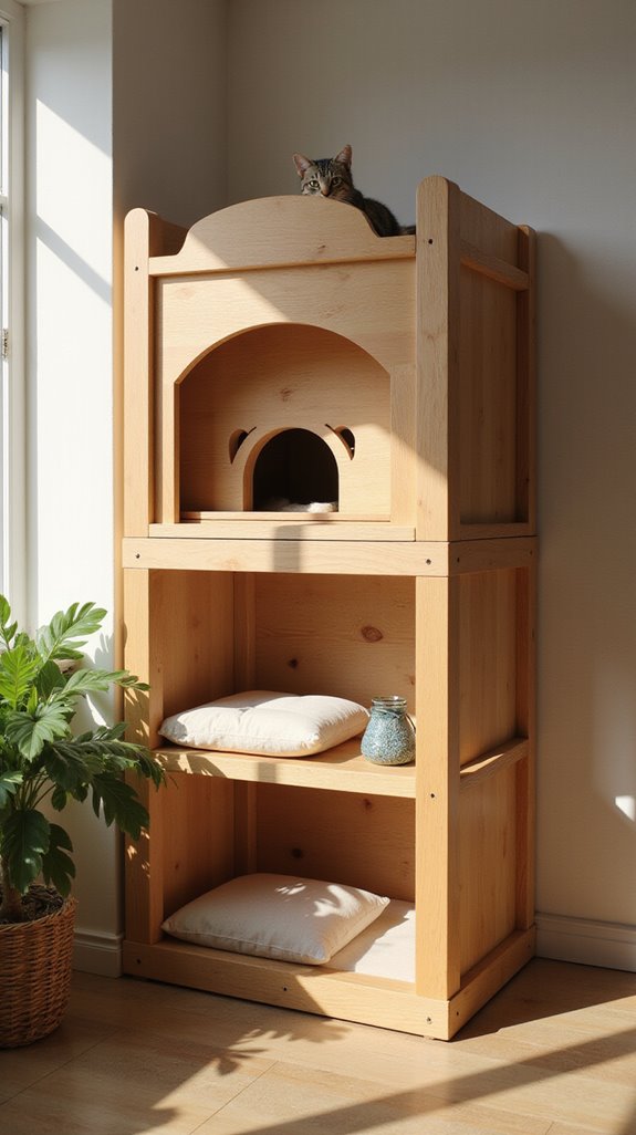 cozy dual space cat bed