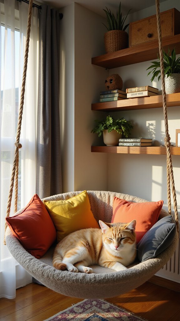 cozy hammock nook for cats