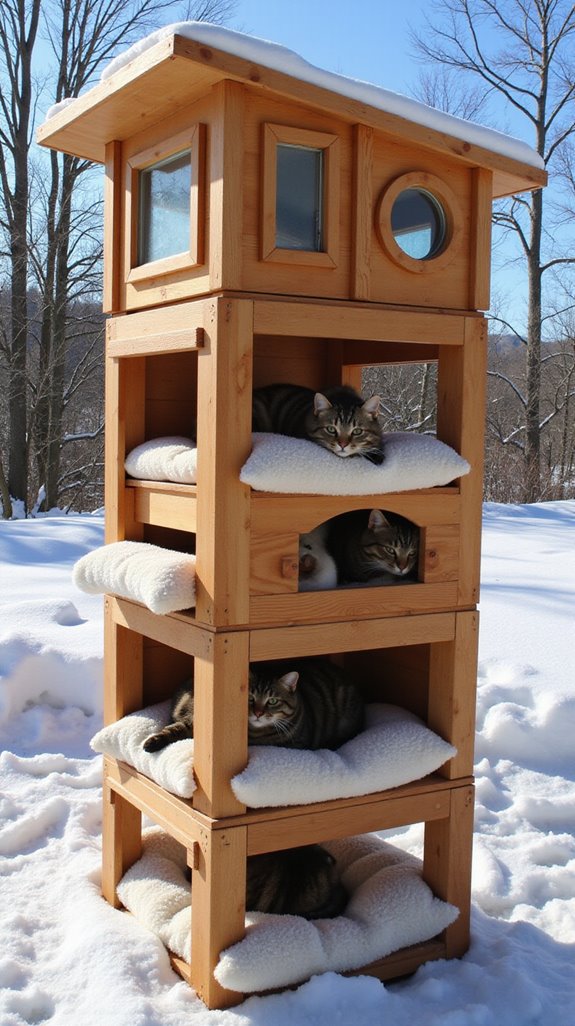 cozy multi level cat tower