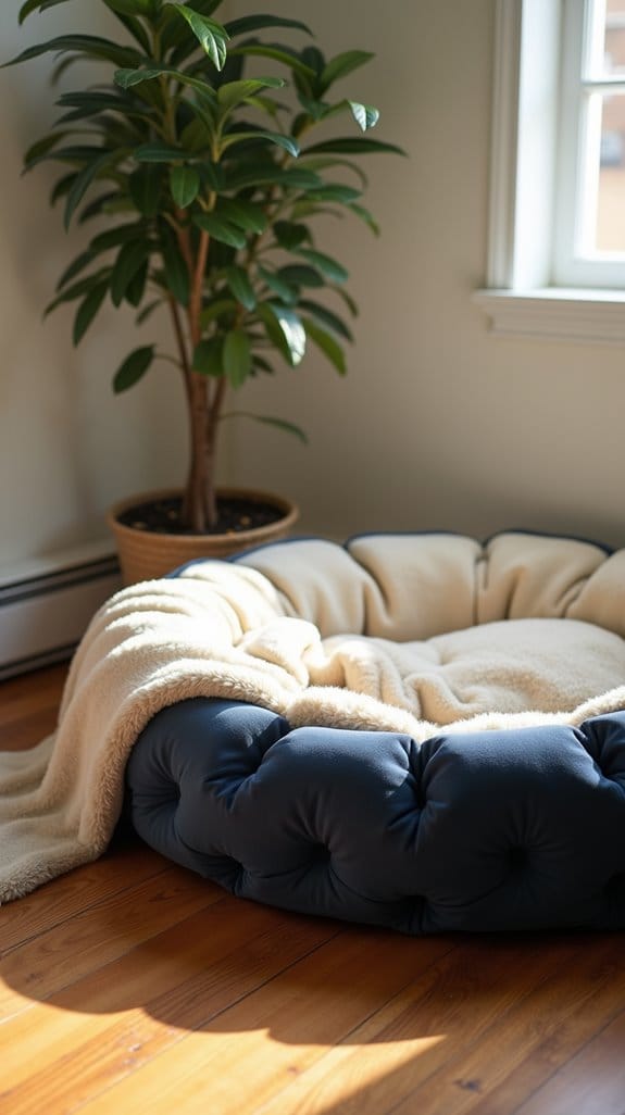 cozy plush round dog beds